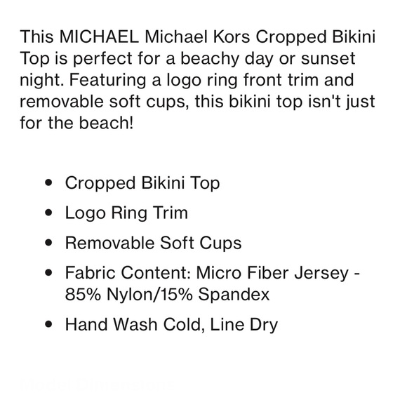 Micheal Kors Cropped Bikini Top - Picture 10 of 10